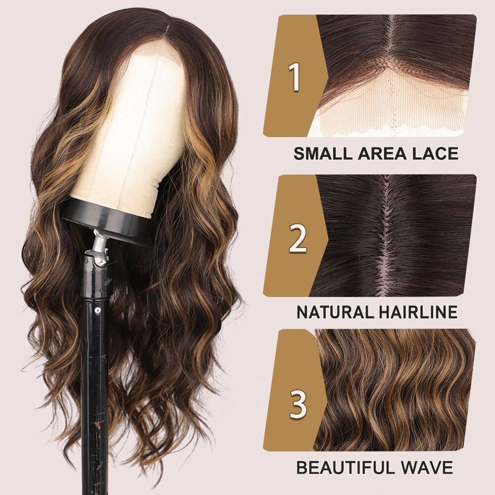 LINGDORA Highlight Long Body Wave Synthetic Wigs for Women Natural Looking